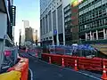 Te Waihorotiu railway station trench seen from Wellesley Street