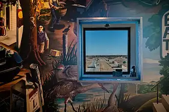 View of I-80 underneath museum