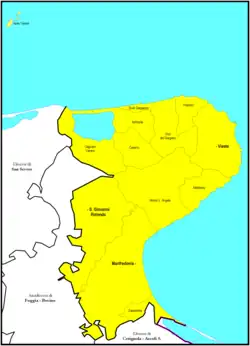 Locator map of diocese of Manfredonia