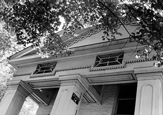 Detail of front portico, 1936