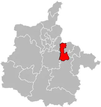 Situation of the canton of Sedan-1 in the department of Ardennes