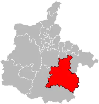 Situation of the canton of Vouziers in the department of Ardennes