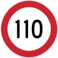 Maximum speed limit (110 km/h)