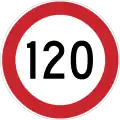 Maximum speed limit (120 km/h)