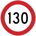 Maximum speed limit (130 km/h)