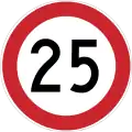 Maximum speed limit (25 km/h)