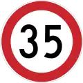 Maximum speed limit (35 km/h)