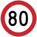 Maximum speed limit (80 km/h)