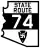 State Route 74 marker