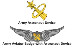 Army Astronaut Badges (Any Army Aviator, Flight Surgeon, or Aviation Badge with Astronaut Device)