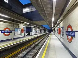 Platforms at Arnos Grove Station