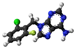 Ball-and-stick model of the arprinocid molecule