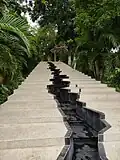 Artificial waterfall inside the park