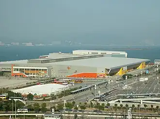 AsiaWorld-Expo, seen from the Hong Kong International Airport, 2007
