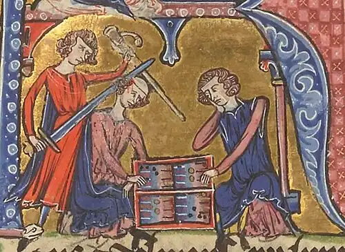 Two seated men attacked