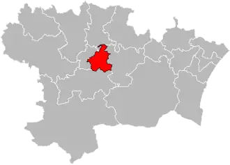 Situation of the canton of Carcassonne-2 in the department of Aude