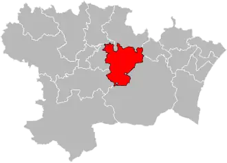 Situation of the canton of La Montagne d'Alaric in the department of Aude