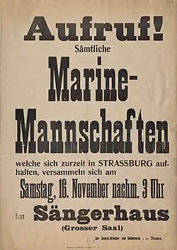 A Strasbourg poster calling on sailors to raise up.