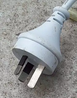 Standard Australian 10 A power plug with insulated pins