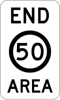(R4-11) End of 50 km/h Speed Limit Zone Area