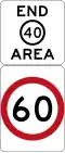 End of Speed Limit Area (Speed Limit is now effect) (used in Western Australia)