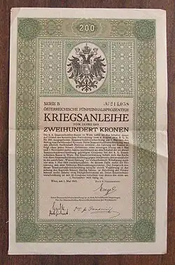 a 1915 Austrian war bond
