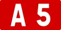 A5 motorway shield}}