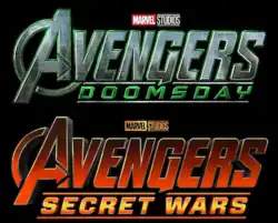 Avengers: Doomsday's logo with the logo for Avengers: Secret Wars below it