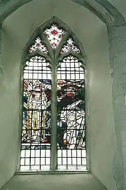 Window in the Church of the Holy Cross.Avening. Gloucestershire.