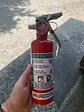 A portable aviation Halon 1211 fire extinguisher, USA, 2015.