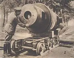 A Russian 11-inch gun captured at Novogeorgievsk.