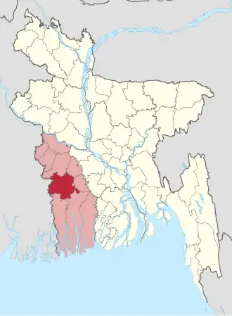 Location of Jessore District in Bangladesh