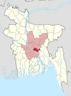 Location of Munshiganj District in Bangladesh