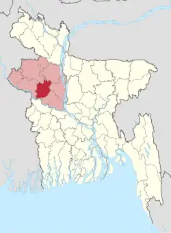 Location of Natore in Bangladesh