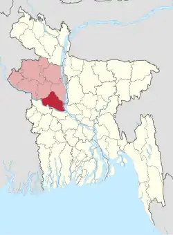 Location of Pabna District in Bangladesh