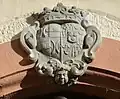 Arms of alliance of the Hohenfelder and the Metternich-Winneburger at the Hohenfeld Chapel in Bad Camberg