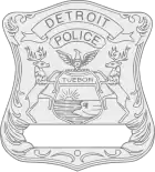 Badge of a DPD officer with badge number removed