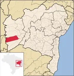 Location of Correntina in Bahia