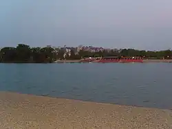 View of Banovo Brdo from Ada Ciganlija.