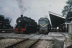 Station platform at Baoji in 1981