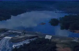 The Petit-Saut Dam, northeast of the commune, on the border with Sinnamary