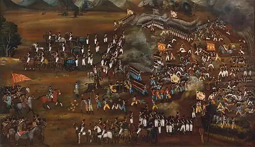 Painting showing the Battle of Sultanabad, 13 February 1812. State Hermitage Museum.