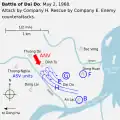 May 2. Attack by Company H. Rescue by Company E. Enemy counterattacks.