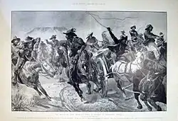 The defeat of Lord Methuen's force by De la Rey at Tweebosch, 7 March 1902