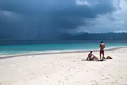 Image 95The beach at Gili Meno with Lombok in the distant background (from Tourism in Indonesia)