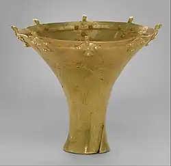 Beaker with birds on the rim; late 3rd–early 2nd millennium BC; electrum; height: 12 cm, width: 13.3 cm, depth: 4.5 cm; Metropolitan Museum of Art
