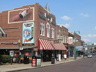 Photograph of historic Beale Street buildings in 2006.