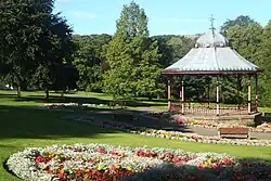 Bandstand and flowerbeds