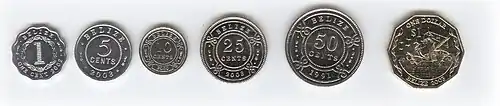 Reverse of modern Belize coins
