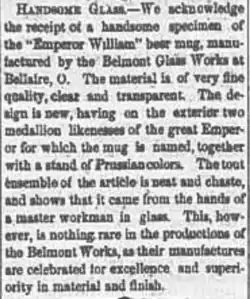 newspaper article starting with "Handsome Glass"